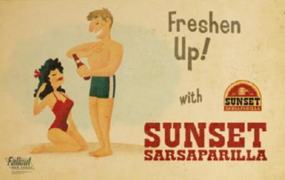 Fallout New Vegas Sunset Sarsaparilla T-Shirt A14684
