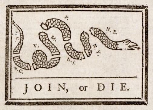 Join Or Die Military Movie Poster T-Shirt A22664