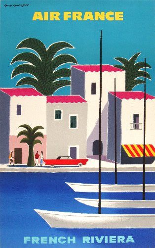 Travel Agency Art French Riviera Air France Art Mouse Pad Mousepad