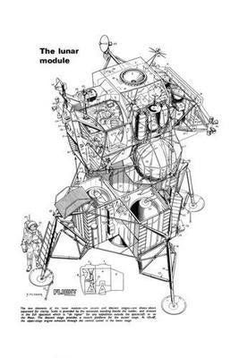 Lunar Module Cutaway Art Puzzle Jigsaw Puzzle Choose a Size