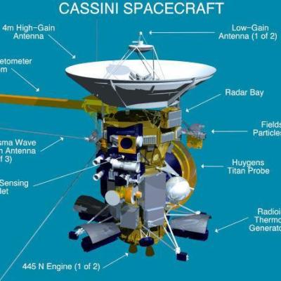 Cassini Spacecraft Diagram T-Shirt