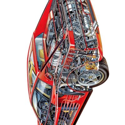 Ferrari Testarossa Poster 24X36 24"X36" #272501 Cutaway