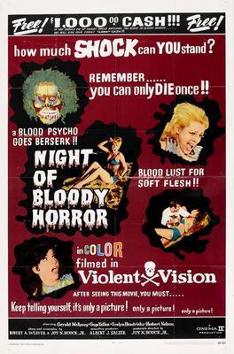 Night Of Bloody Horror Movie Poster T-Shirt A29740