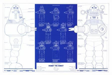 Robby The Robot Blueprint Mouse Pad Mousepad