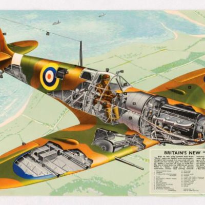 Spitfire Cutaway Aviation Diagram Mouse Pad Mousepad