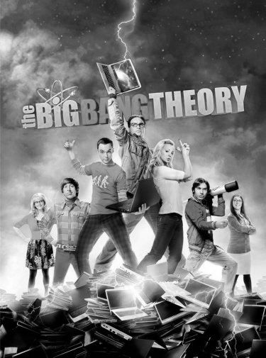 Big Bang Theory Black and White Poster 24"x36"