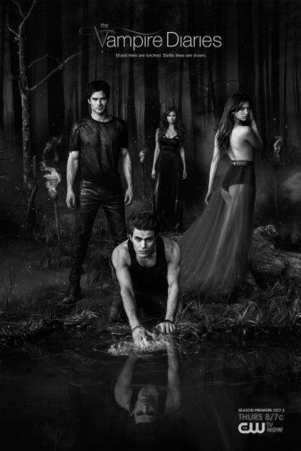 The Vampire Diaries Black and White Poster 24"x36"