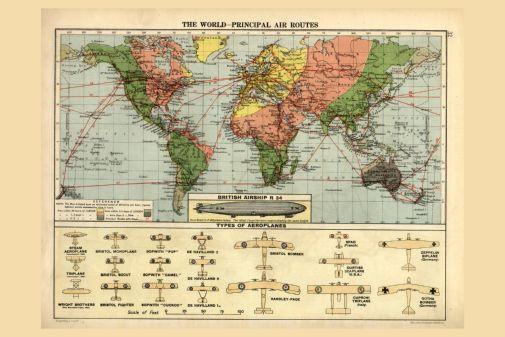 Air Routes Map 1920 T-Shirt