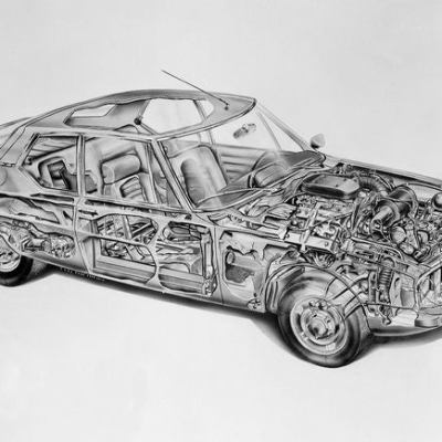 Citroen Sm Cutaway Diagram Art Poster Mouse Pad Mousepad