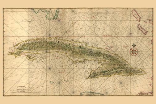 Cuba Antique Map Puzzle Jigsaw Puzzle Choose a Size