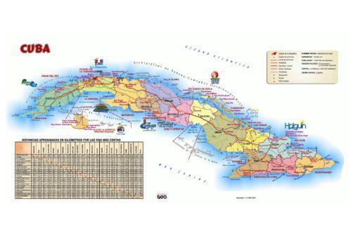 Cuba Tourist Map T-Shirt