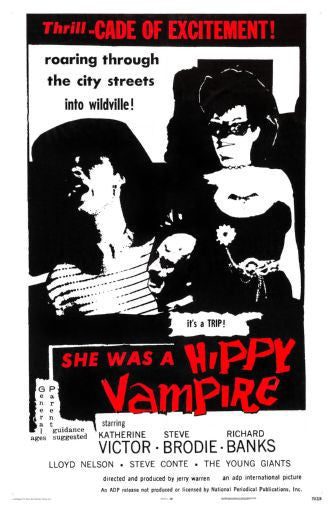 She Was A Hippie Vampire Movie Poster Puzzle Jigsaw Puzzle Choose a Size