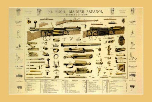 Mauser Espaniol 1893 Shotgun Firearm Art Puzzle Jigsaw Puzzle Choose a Size