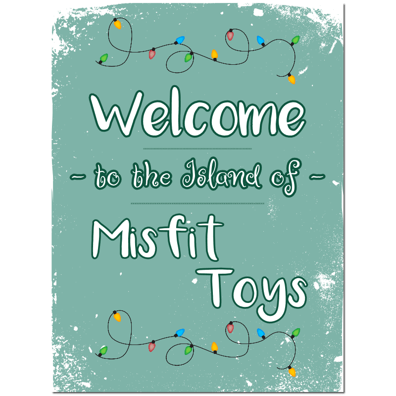 Welcome to the Island of Misfit Toys T-Shirt Rudolph the Red-Nosed Reindeer Cartoon A47500